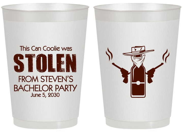 Personalized Bachelor Party 20 oz Frosted Cups - Stolen | 40053