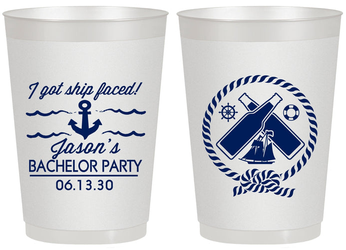 Personalized Bachelor Party 20 oz Frosted Cups - Anchor | 40054