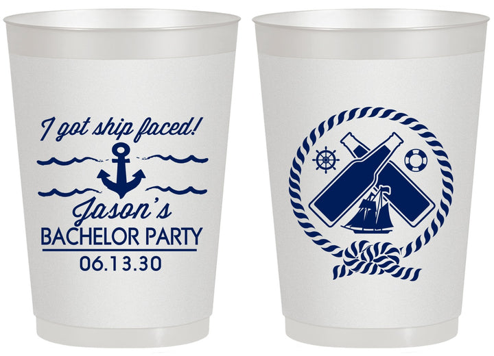 Personalized Bachelor Party 20 oz Frosted Cups - Anchor | 40054