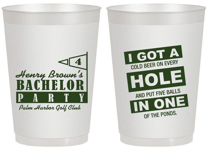Personalized Bachelor Party 20 oz Frosted Cups - Golf | 40055