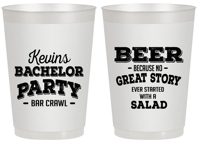 Personalized Bachelor Party 20 oz Frosted Cups - Great Story | 40057