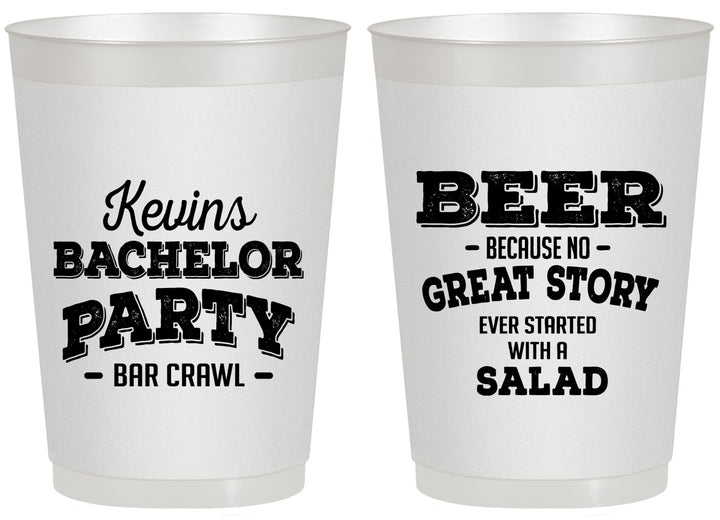 Personalized Bachelor Party 20 oz Frosted Cups - Great Story | 40057