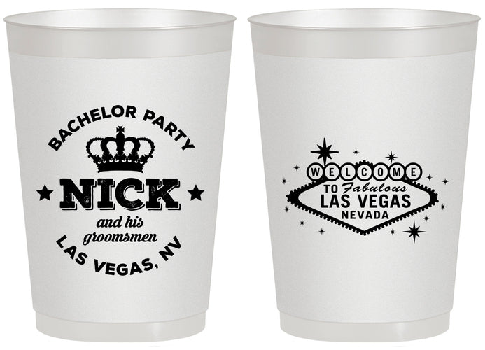 Personalized Bachelor Party 20 oz Frosted Cups - Last Vegas | 40059