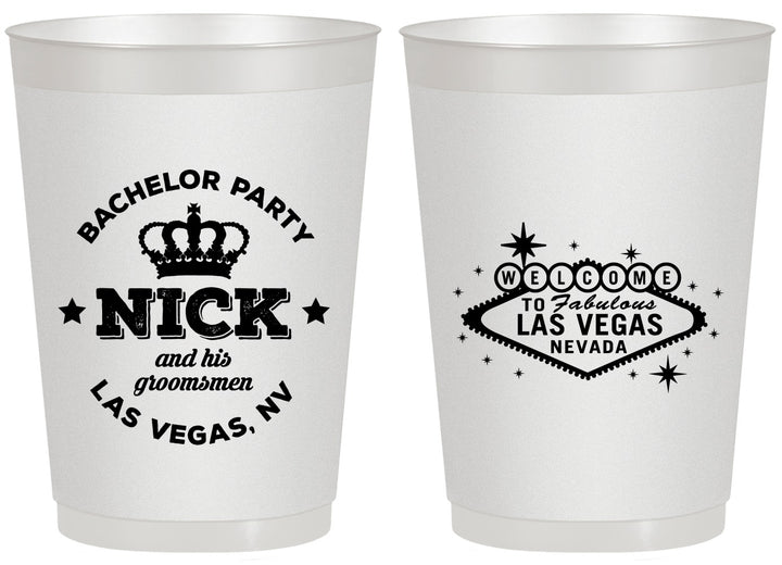 Personalized Bachelor Party 20 oz Frosted Cups - Last Vegas | 40059