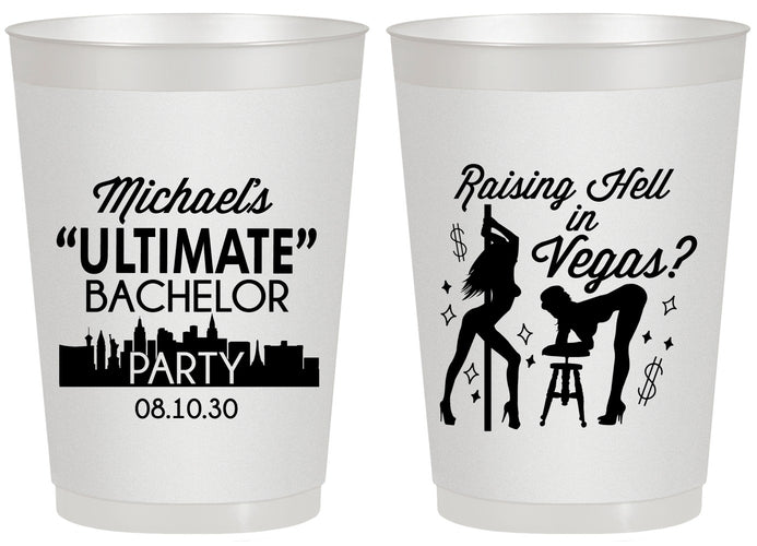 Personalized Bachelor Party 20 oz Frosted Cups - Last Vegas | 40062