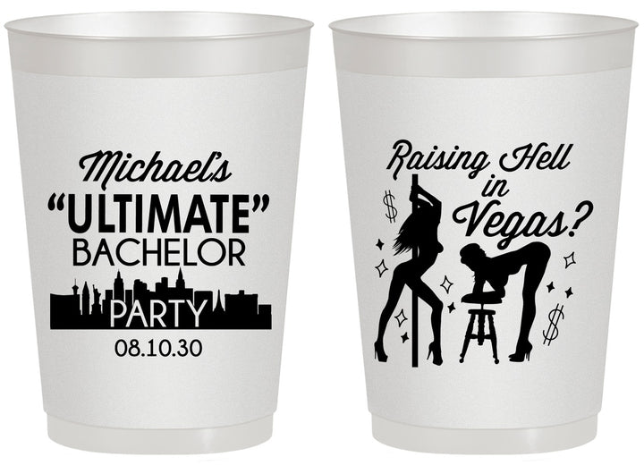 Personalized Bachelor Party 20 oz Frosted Cups - Last Vegas | 40062