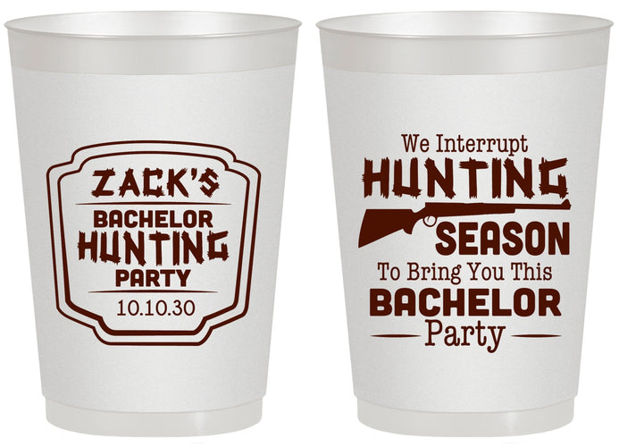 Personalized Bachelor Party 20 oz Frosted Cups - Hunting Season | 40063