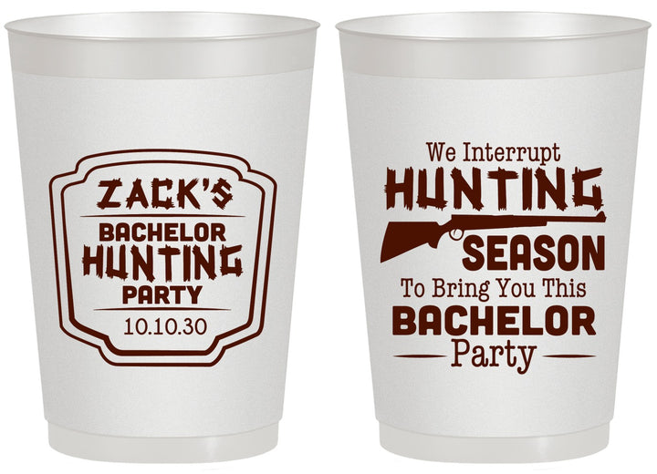 Personalized Bachelor Party 20 oz Frosted Cups - Hunting Season | 40063