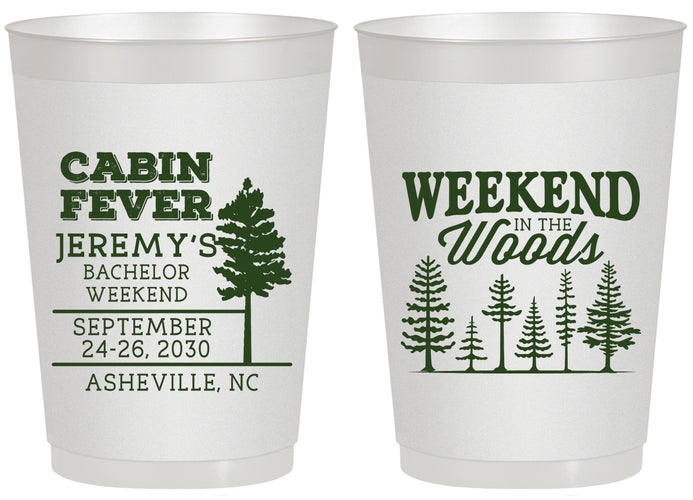 Personalized Bachelor Party 20 oz Frosted Cups - Camping | 40065