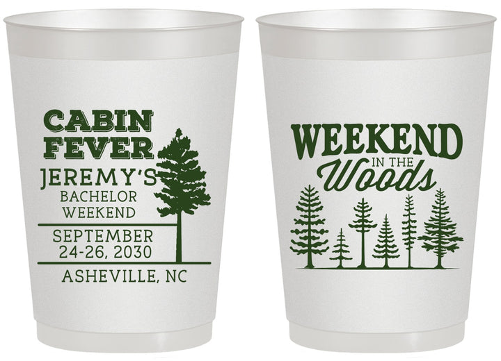 Personalized Bachelor Party 20 oz Frosted Cups - Camping | 40065