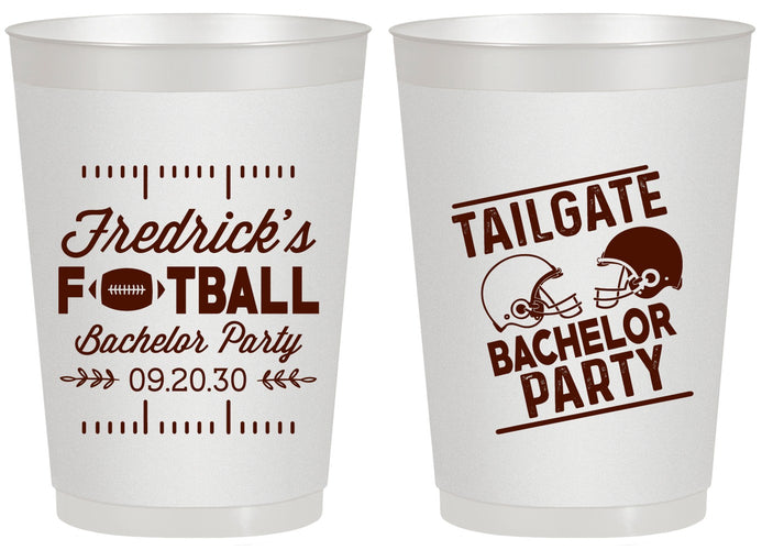 Personalized Bachelor Party 20 oz Frosted Cups - Football | 40067