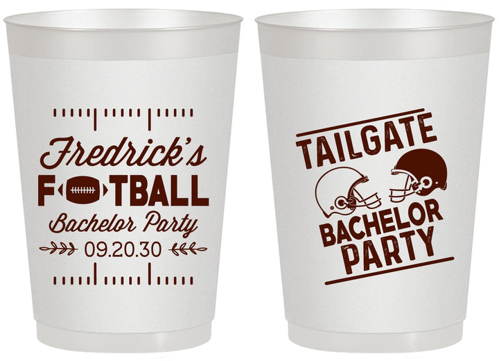 Personalized Bachelor Party 20 oz Frosted Cups - Football | 40067