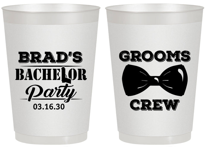 Personalized Bachelor Party 20 oz Frosted Cups - Grooms Crew | 40070