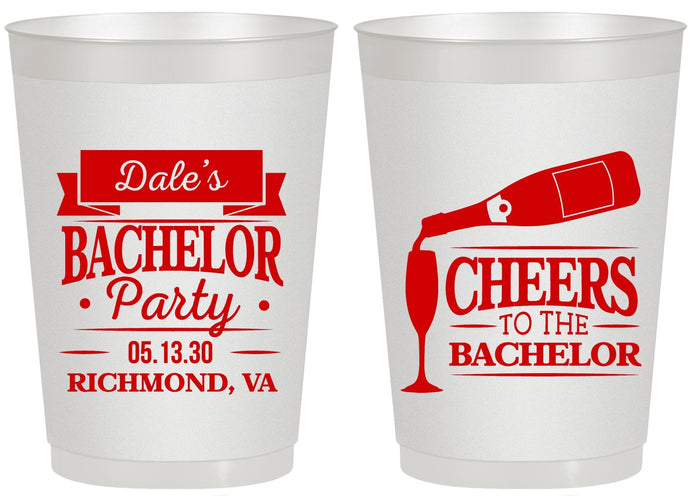 Personalized Bachelor Party 20 oz Frosted Cups - Cheers | 40072