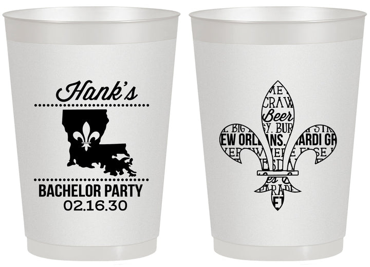 Personalized Bachelor Party 20 oz Frosted Cups - New Orleans | 40074