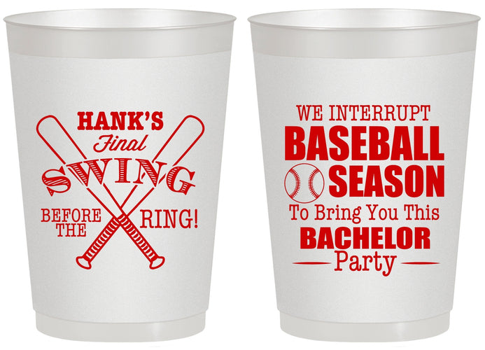 Personalized Bachelor Party 20 oz Frosted Cups - Baseball | 40075