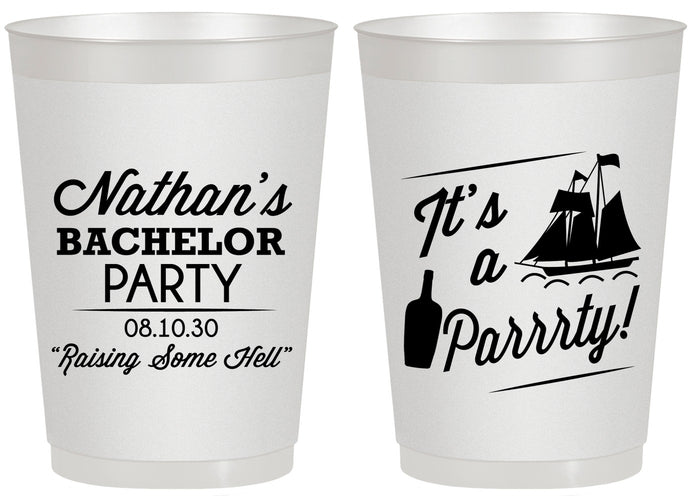 Personalized Bachelor Party 20 oz Frosted Cups - Boat | 40076