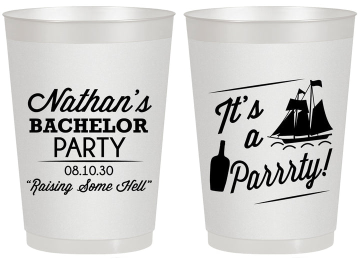 Personalized Bachelor Party 20 oz Frosted Cups - Boat | 40076