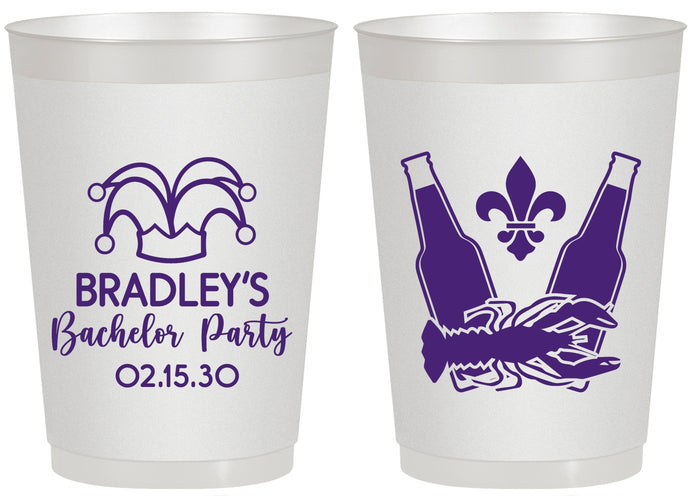 Personalized Bachelor Party 20 oz Frosted Cups - New Orleans | 40077