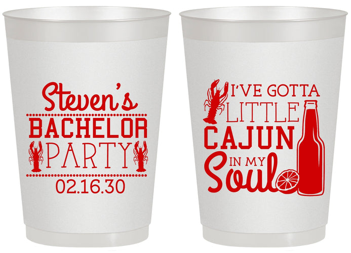 Personalized Bachelor Party 20 oz Frosted Cups - Cajun In My Soul | 40078