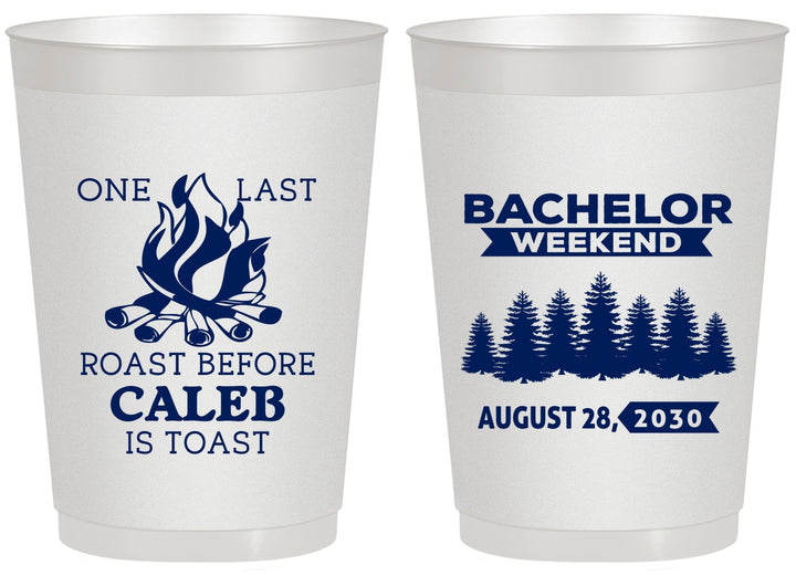 Personalized Bachelor Party 20 oz Frosted Cups - Camping | 40079
