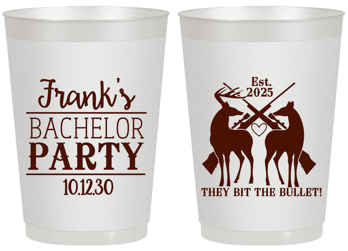 Personalized Bachelor Party 20 oz Frosted Cups - Hunting | 40083