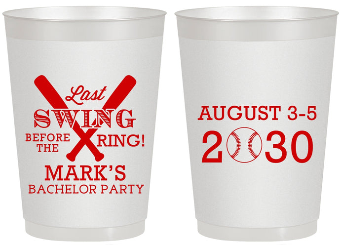Personalized Bachelor Party 20 oz Frosted Cups - Baseball | 40086