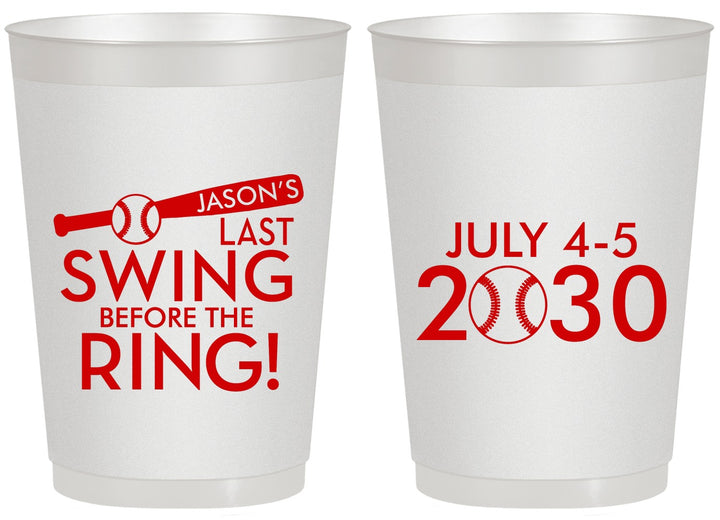 Personalized Bachelor Party 20 oz Frosted Cups - Baseball | 40087