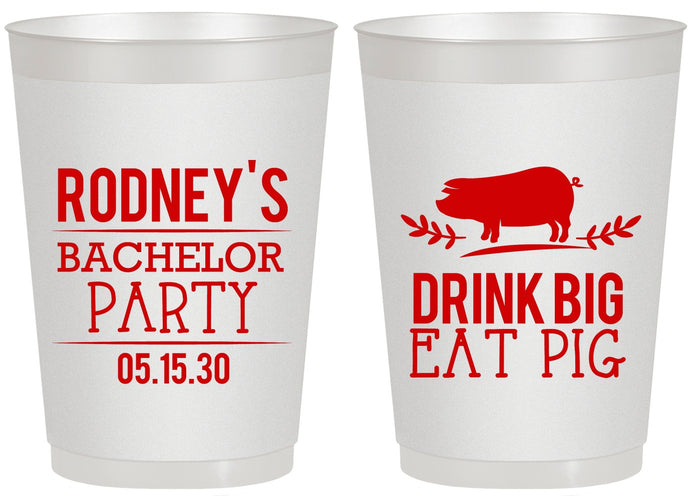 Personalized Bachelor Party 20 oz Frosted Cups - Bbq | 40088
