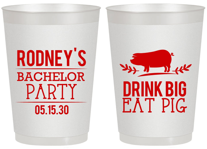 Personalized Bachelor Party 20 oz Frosted Cups - Bbq | 40088