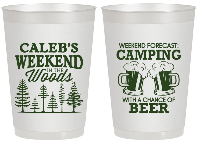 Personalized Bachelor Party 20 oz Frosted Cups - Camping | 40091