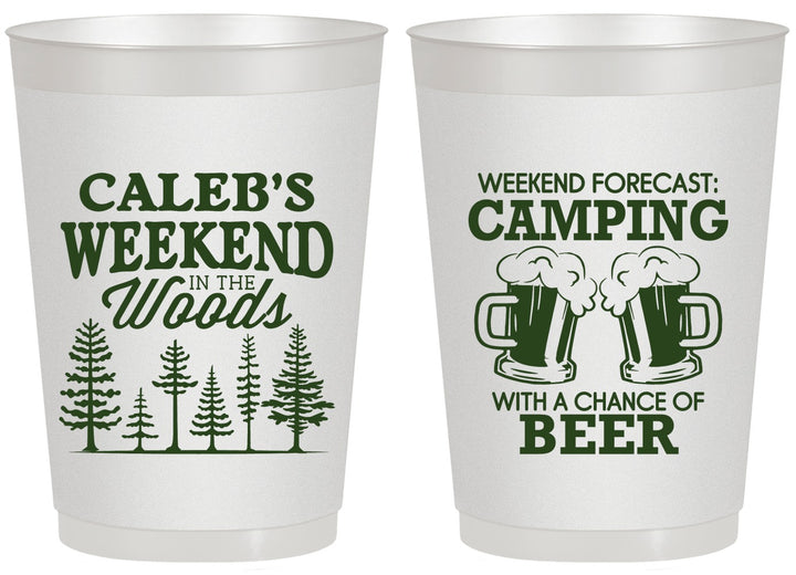 Personalized Bachelor Party 20 oz Frosted Cups - Camping | 40091