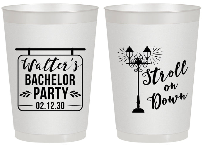 Personalized Bachelor Party 20 oz Frosted Cups - Mardi Gras | 40092