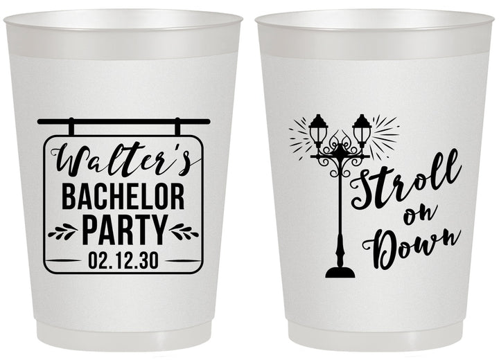 Personalized Bachelor Party 20 oz Frosted Cups - Mardi Gras | 40092