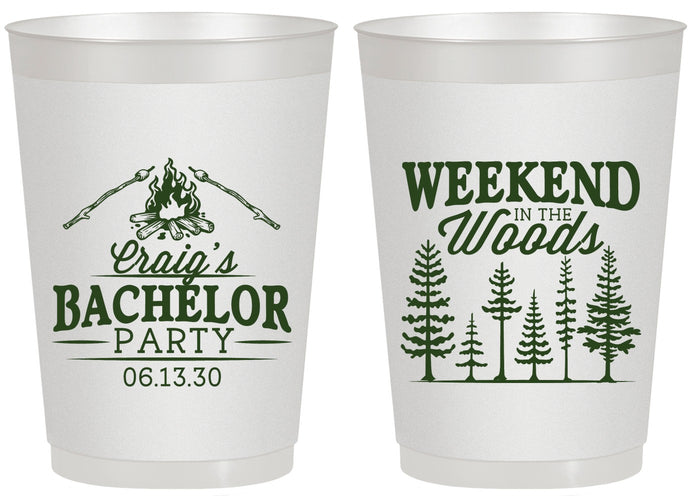 Personalized Bachelor Party 20 oz Frosted Cups - Camping | 40093