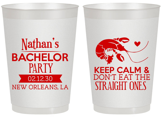 Personalized Bachelor Party 20 oz Frosted Cups - Crawfish Boil | 40094