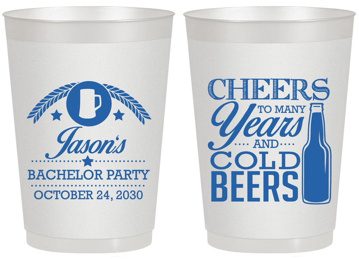 Personalized Bachelor Party 20 oz Frosted Cups - Cheers | 40097