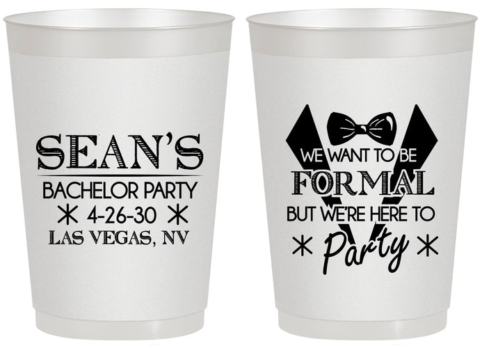 Personalized Bachelor Party 20 oz Frosted Cups - Forma | 40098