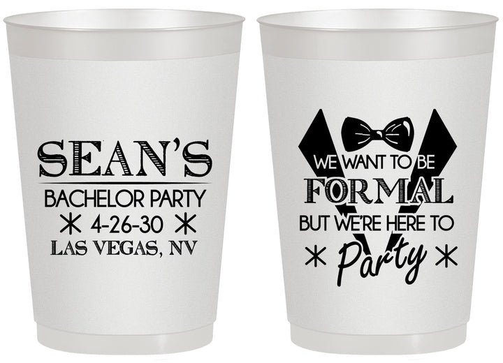 Personalized Bachelor Party 20 oz Frosted Cups - Forma | 40098