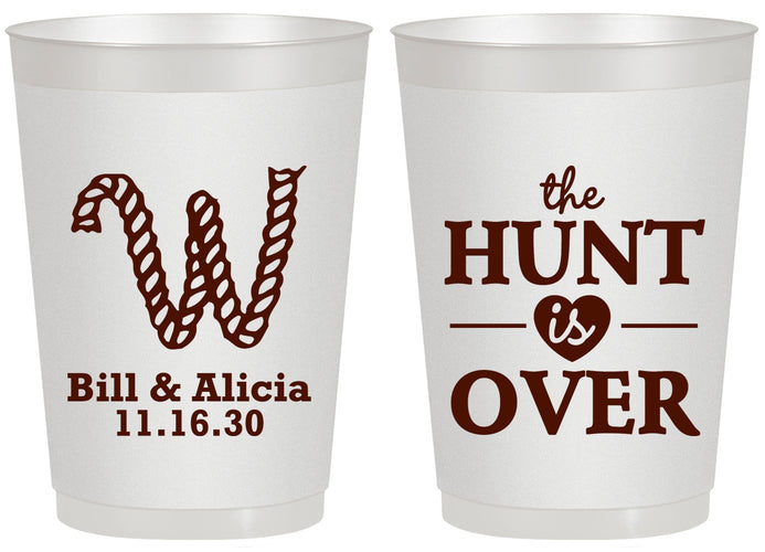 Personalized Wedding 20 oz Frosted Cups - Monogram Hunt Is Over | 406