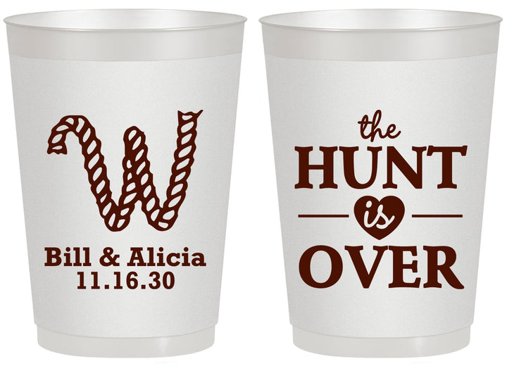 Personalized Wedding 20 oz Frosted Cups - Monogram Hunt Is Over | 406