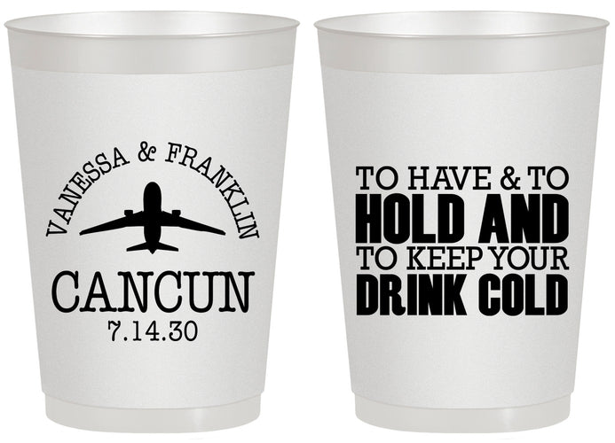 Personalized Wedding 20 oz Frosted Cups - To Have And To Hold | 408
