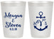 Personalized Wedding 20 oz Frosted Cups - Monogram Nautical | 414