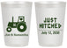 Personalized Wedding 20 oz Frosted Cups - Just Hitched Tractor | 429