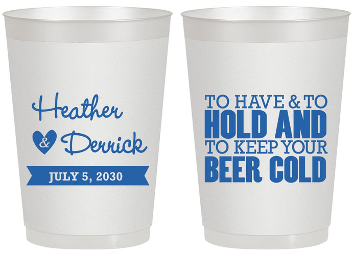 Personalized Wedding 20 oz Frosted Cups - To Have And To Hold | 431
