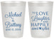 Personalized Wedding 20 oz Frosted Cups - Love Laughter Happily | 432