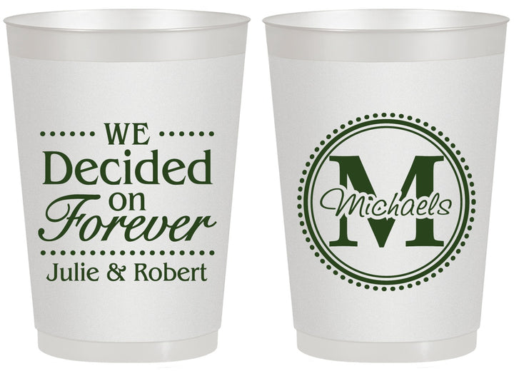 Personalized Wedding 20 oz Frosted Cups - Monogram | 435