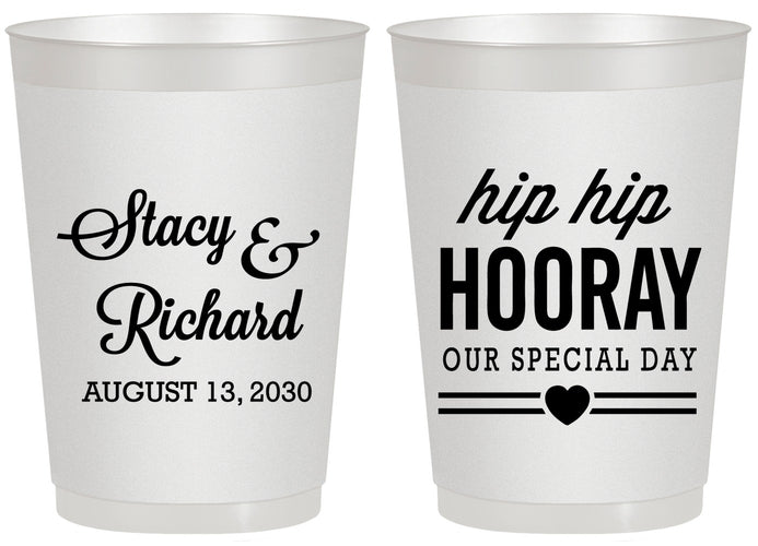 Personalized Wedding 20 oz Frosted Cups - Hip Hop Hooray | 436