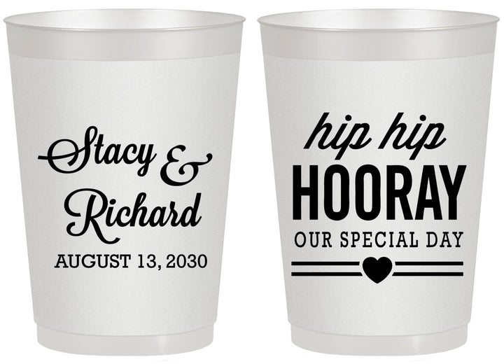 Personalized Wedding 20 oz Frosted Cups - Hip Hop Hooray | 436