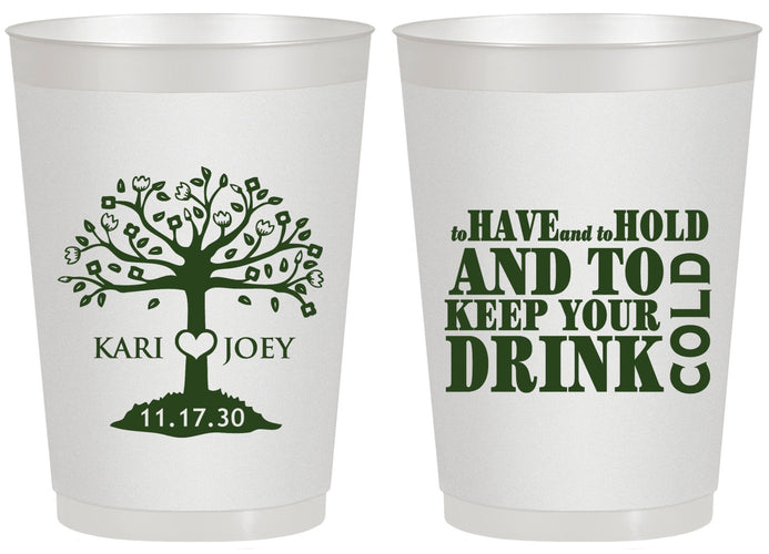 Personalized Wedding 20 oz Frosted Cups - To Have And To Hold | 438